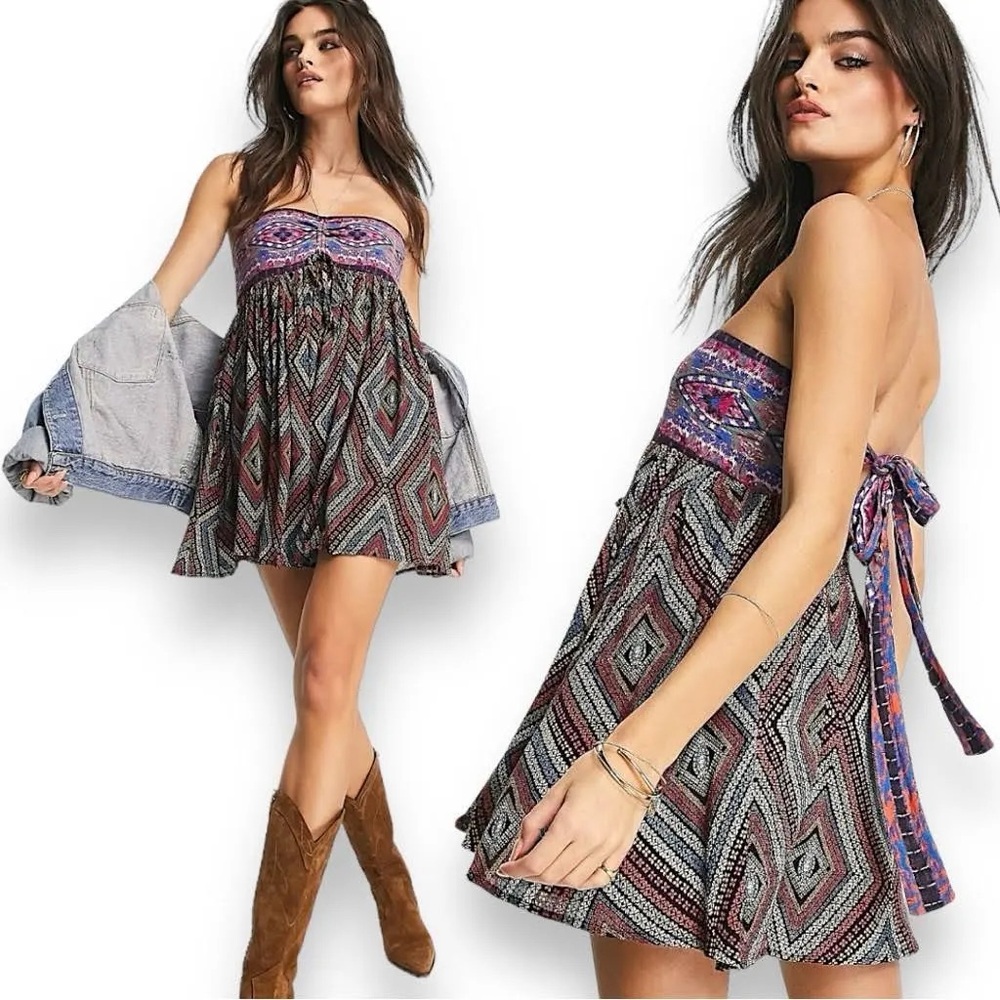 FREE PEOPLE Elowen Tube Romper in Dark Combo